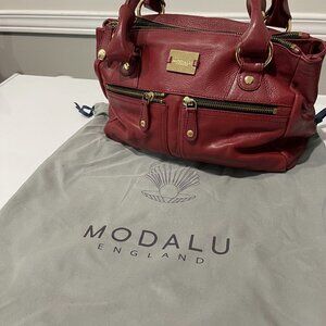 Red leather Pippa purse